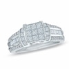 Thumbnail Image 0 of Previously Owned - 1-1/4 CT. T.W. Composite Princess-Cut Diamond Ring in 14K White Gold