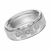 Thumbnail Image 1 of Previously Owned - Triton Men's 8.0mm 1/6 CT. T.W. Diamond Three Stone Comfort Fit Cobalt Wedding Band