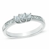 Thumbnail Image 1 of Previously Owned - 1 CT. T.W. Princess-Cut Diamond Three Stone Engagement Ring in 10K White Gold