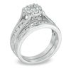 Thumbnail Image 1 of Previously Owned - 1 CT. T.W. Diamond Cluster Bridal Set in 10K White Gold