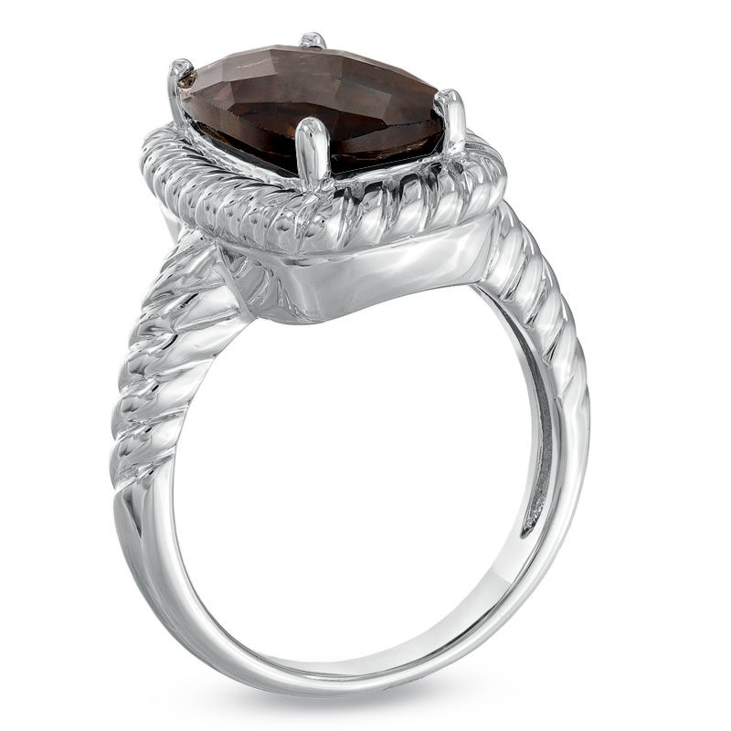 Previously Owned Cushion Cut Smoky Quartz Ring in Sterling Silver Zales Outlet