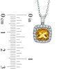 Thumbnail Image 3 of Previously Owned - 7.0mm Citrine and Lab-Created White Sapphire Pendant and Ring Set in Sterling Silver - Size 7
