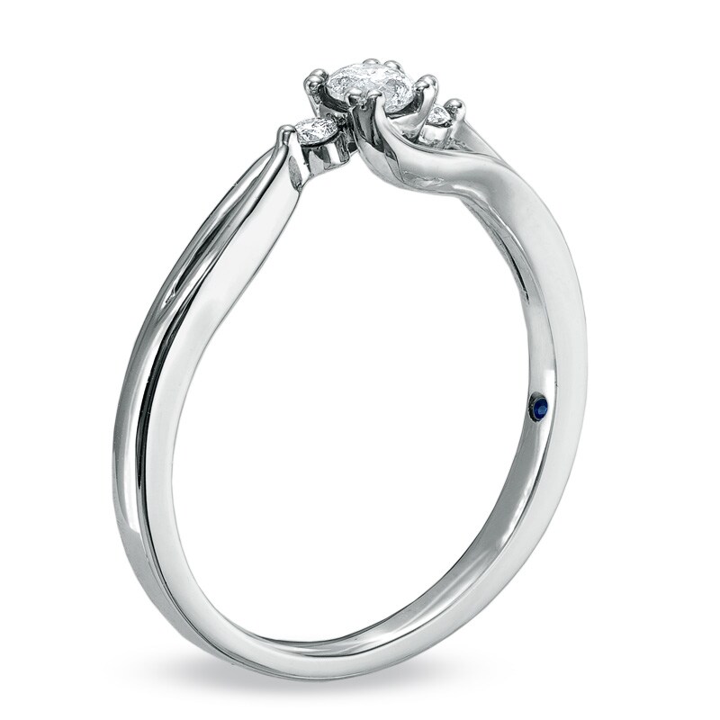Main Image 2 of Previously Owned - Cherished Promise Collection™ 1/5 CT. T.W. Diamond Three Stone Promise Ring in 10K White Gold