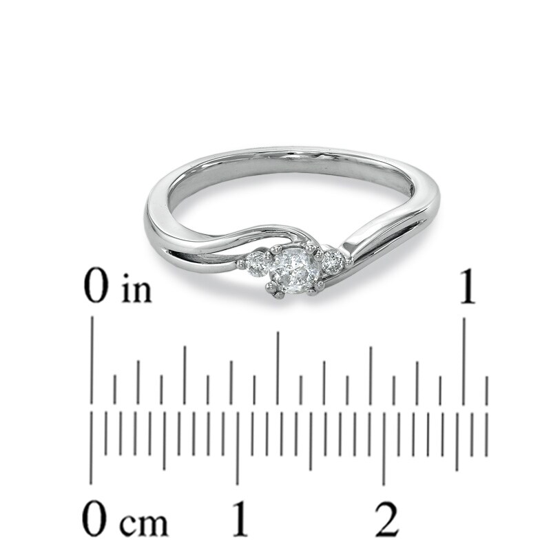 Main Image 3 of Previously Owned - Cherished Promise Collection™ 1/5 CT. T.W. Diamond Three Stone Promise Ring in 10K White Gold