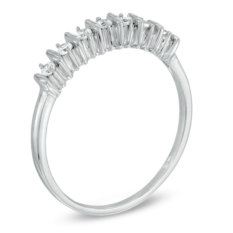 Main Image 2 of Previously Owned - 1/10 CT. T.W. Diamond Seven Stone Wedding Band in 10K White Gold