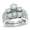 Thumbnail Image 0 of Previously Owned - 3 CT. T.W. Diamond Three Stone Bridal Set in 14K White Gold