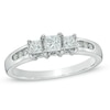 Thumbnail Image 0 of Previously Owned - 1/2 CT. T.W. Princess-Cut Diamond Past Present Future® Ring in 14K White Gold
