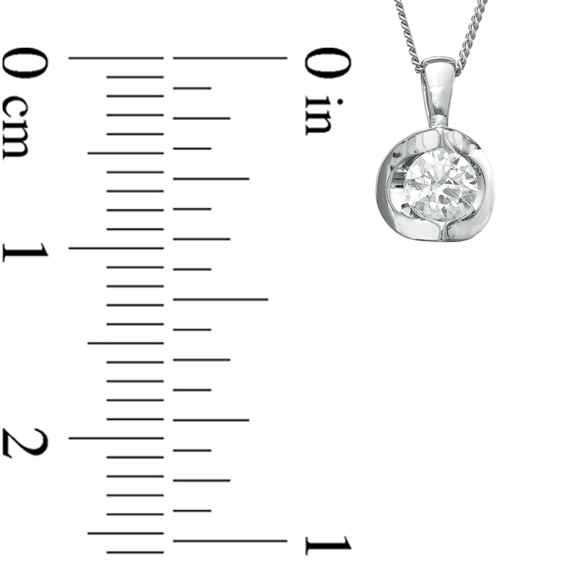 Main Image 2 of Previously Owned - 1/5 CT.  Canadian Diamond Solitaire Pendant in 14K White Gold (I/I2)