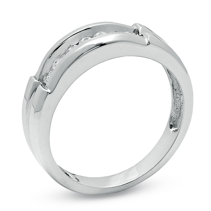 Main Image 2 of Previously Owned - 1/4 CT. T.W. Diamond Wedding Band in 14K White Gold