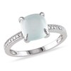Thumbnail Image 1 of Previously Owned - 8.0mm Cushion-Cut Blue Chalcedony and Diamond Accent Ring in 10K White Gold