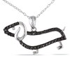 Thumbnail Image 1 of Previously Owned - Black Diamond Accent Dachshund Pendant in Sterling Silver with Beaded Black Rhodium