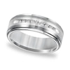 Thumbnail Image 3 of Previously Owned - Triton 1/4 CT. T.W. Diamond Comfort Fit Tungsten and Stainless Steel Wedding Band