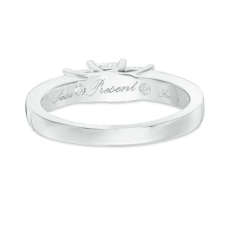 Main Image 2 of Previously Owned - 1 CT. T.W. Princess-Cut Diamond Three Stone Engagement Ring in 10K White Gold