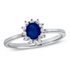 Thumbnail Image 1 of Previously Owned - Oval Blue Sapphire and Diamond Accent Ring in 10K White Gold