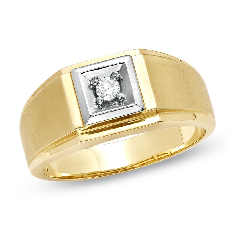 Main Image 1 of Previously Owned - 1/10 CT. Diamond Solitaire Square Top Ring in 10K Gold