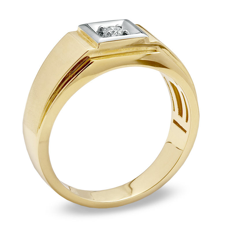 Main Image 2 of Previously Owned - 1/10 CT. Diamond Solitaire Square Top Ring in 10K Gold