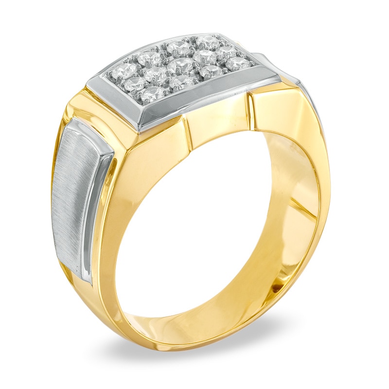 Previously Owned - Men's 1/2 CT. T.W. Diamond Triple Row Ring in 10K Two-Tone Gold