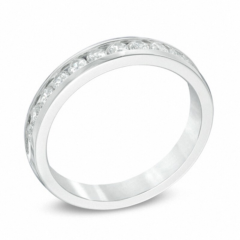 Main Image 2 of Previously Owned - 1/2 CT. T.W. Diamond Channel Band in 14K White Gold