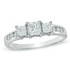 Thumbnail Image 0 of Previously Owned - 1 CT. T.W. Princess-Cut Diamond Past Present Future® Engagement Ring in 14K White Gold
