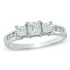 Thumbnail Image 0 of Previously Owned - 1 CT. T.W. Princess-Cut Diamond Past Present Future® Engagement Ring in 14K White Gold