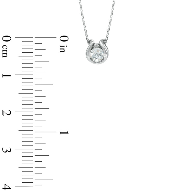 Main Image 2 of Previously Owned - Sirena™ Accent Solitaire Pendant in 14K White Gold