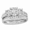 Thumbnail Image 1 of Previously Owned - 1 CT. T.W. Diamond Three Stone Bridal Set in 14K White Gold