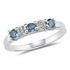 Thumbnail Image 1 of Previously Owned - 1/2 CT. T.W.  Enhanced Fancy Blue and White Diamond Five Stone Band in 14K White Gold (SI2)