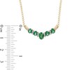 Thumbnail Image 2 of Previously Owned - Oval Emerald and 1/8 CT. T.W. Diamond Necklace in 14K Gold - 16"