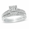 Thumbnail Image 1 of Previously Owned - 1/2 CT. T.W. Quad Princess-Cut Diamond Bridal Set in 10K White Gold