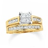 Thumbnail Image 1 of Previously Owned - 2 CT. T.W. Quad Princess-Cut Diamond Bridal Set in 14K Gold
