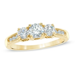 Previously Owned - 1 CT. T.W. Diamond Past Present Future® Engagement Ring in 14K Gold