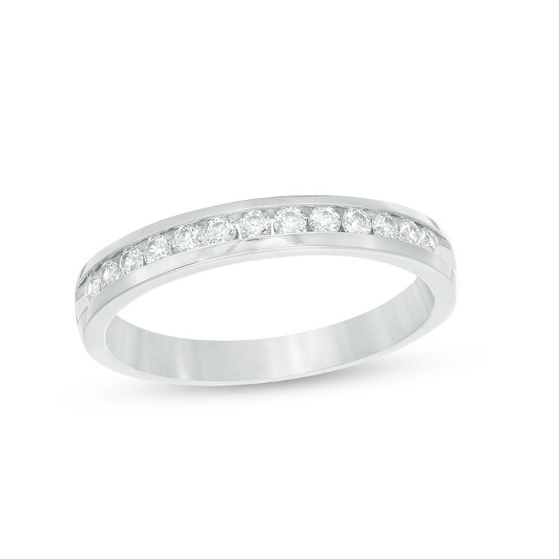 Previously Owned - 1/4 CT. T.W. Diamond Channel Band in 14K White Gold