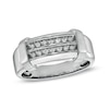 Thumbnail Image 0 of Previously Owned - Men's 1/5 CT. T.W. Diamond Double Row Wedding Band in 10K White Gold