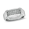 Thumbnail Image 1 of Previously Owned - 1/5 CT. T.W. Diamond Double Row Wedding Band in 10K White Gold