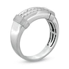 Thumbnail Image 1 of Previously Owned - Men's 1/5 CT. T.W. Diamond Double Row Wedding Band in 10K White Gold