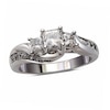 Thumbnail Image 1 of Previously Owned - 1 CT. T.W. Princess-Cut Diamond Three Stone Swirl Ring in 14K White Gold