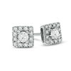 Thumbnail Image 0 of Previously Owned - 1/4 CT. T.W. Diamond Square Frame Stud Earrings in 10K White Gold