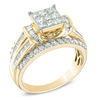 Thumbnail Image 1 of Previously Owned - 1-1/5 CT. T.W. Princess-Cut Composite Diamond Engagement Ring in 10K Gold