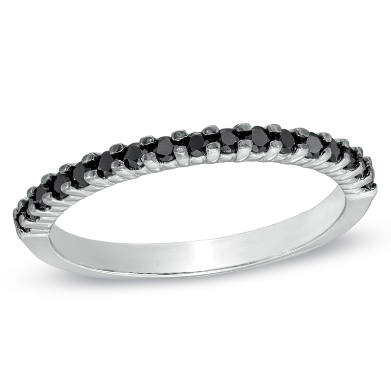 Previously Owned - 1/5 CT. T.W. Black Diamond Band in 10K White Gold