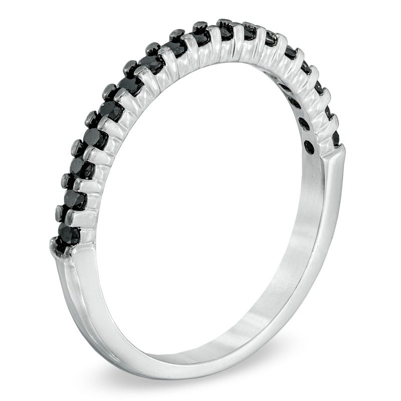 Previously Owned - 1/5 CT. T.W. Black Diamond Band in 10K White Gold