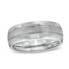 Previously Owned - Triton Men's 8.0mm Comfort Fit White Tungsten Wedding Band