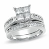 Thumbnail Image 1 of Previously Owned - 2 CT. T.W. Quad Princess-Cut Diamond Bridal Set in 14K White Gold