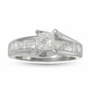 Thumbnail Image 0 of Previously Owned - 1-1/2 CT. T.W. Princess-Cut Diamond Bridge Engagement Ring in 14K White Gold