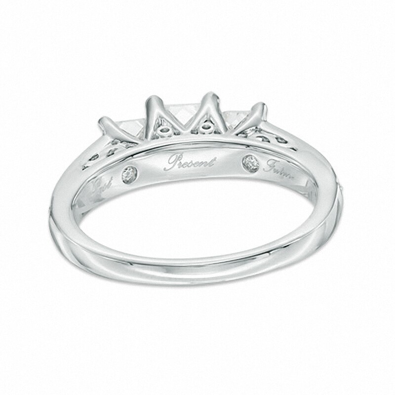 Main Image 3 of Previously Owned - 1-1/5 CT. T.W. Princess-Cut Diamond Three Stone Engagement Ring in 14K White Gold