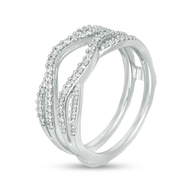 Previously Owned - 1/3 CT. T.W. Diamond Split Shank Solitaire Enhancer in 14K White Gold