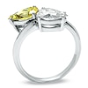 Thumbnail Image 1 of Previously Owned - 2 CT. T.W. Pear-Shaped Enhanced Fancy Yellow and White Diamond Bypass Ring in 14K White Gold (I/I2)