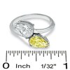 Thumbnail Image 2 of Previously Owned - 2 CT. T.W. Pear-Shaped Enhanced Fancy Yellow and White Diamond Bypass Ring in 14K White Gold (I/I2)