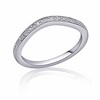 Thumbnail Image 1 of Previously Owned - 1/10 CT. T.W. Diamond Contoured Wedding Band in 14K White Gold