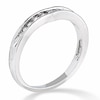 Thumbnail Image 2 of Previously Owned - 1/10 CT. T.W. Diamond Contoured Wedding Band in 14K White Gold