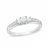 Thumbnail Image 1 of Previously Owned - 1/2 CT. T.W. Princess-Cut Diamond Three Stone Engagement Ring in 10K White Gold